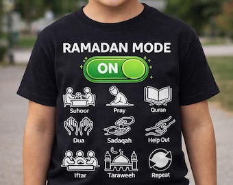 Ramadan Mubarak PNG | Ramadan Mode On Shirt Design | Islamic Quote PNG | Muslim Ramadan Gift | Instant Download