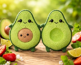 Crochet Avocado Pattern PDF | Amigurumi Avocado Toy | Easy & Cute Crochet Food Pattern | Digital Download