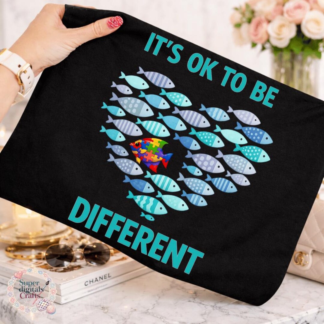 Autism Awareness PNG, Colorful Fish Puzzle Shirt Design, Neurodiversity ...