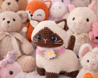 Lily the Siamese Cat Crochet Pattern PDF, Realistic Amigurumi Cat Plushie, Crochet Cat Pattern, Cottagecore Home Décor Digital Download