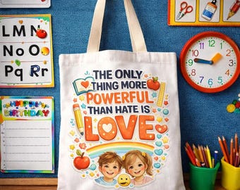 The Only Thing More Powerful Than Hate Is Love PNG | Inspirational Quote Design | Kindness Message Shirt PNG
