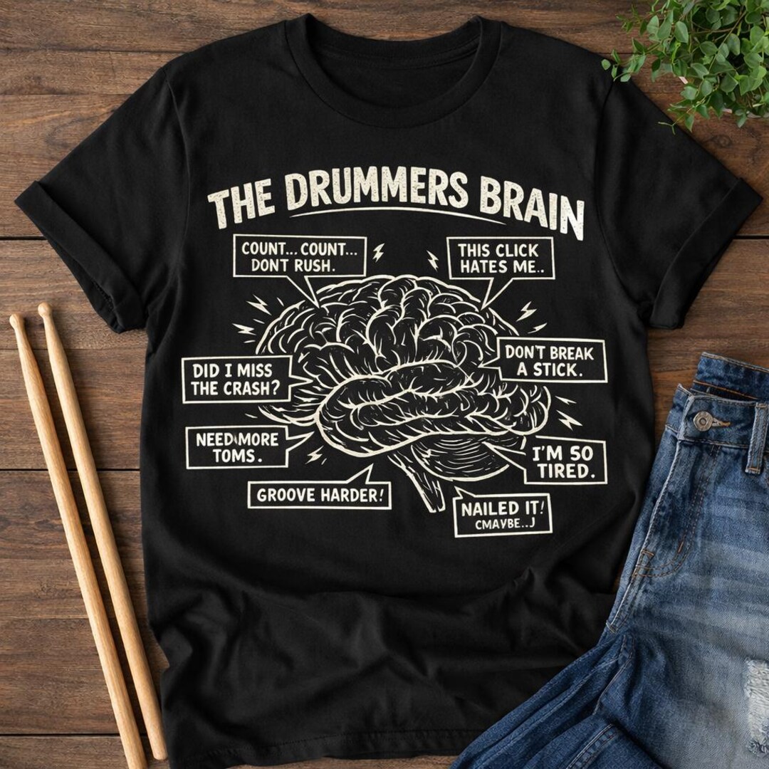 Funny Drummer Brain PNG, Percussion Humor Rhythm Diagram Shirt Design ...