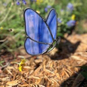 Stained Glass Butterfly Garden Stake