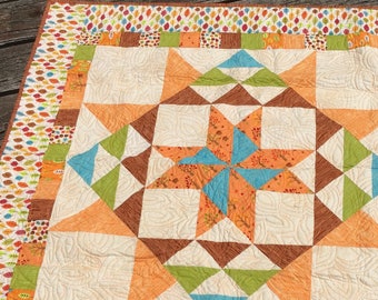 Create a Cozy Autumn Atmosphere with our Harvest Star Wall or Table Quilt:  Enjoy the Crisp Flavors of Season with This Fall Charmer