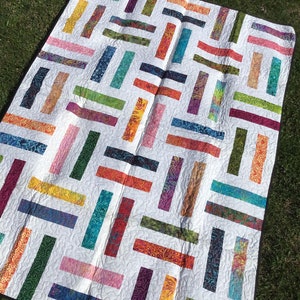 Unique and Stylish Modern Batik Quilt for Teens and Young Adults, Dorm Room Decor, College Quilt, Contemporary Throw Quilt