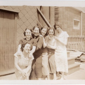 Vintage Photo - Pretty Women - Girlfriends - 1930s Original Found Photo - Black & White Snapshot - Mixed Media Art