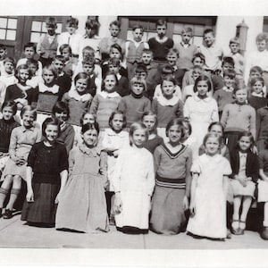 Vintage Photo - Cute School Children - 1930s Original Found Photo - Boys Girls - Black & White Snapshot