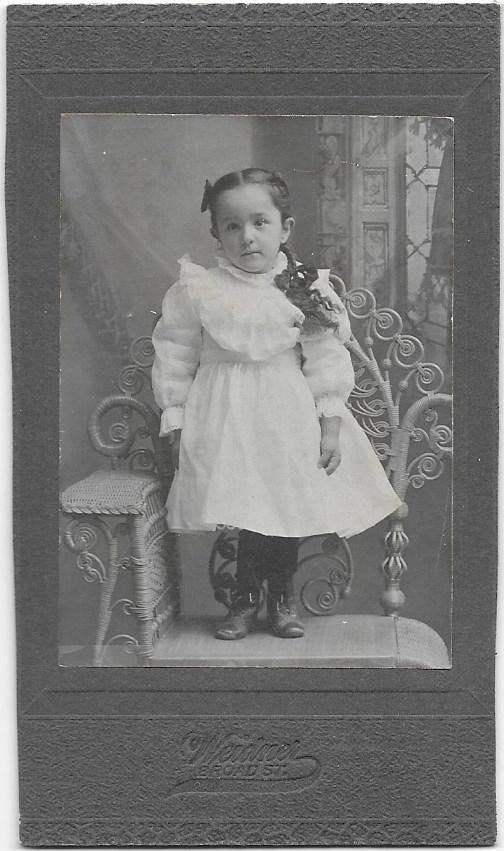 Antique Little Girl Bonnet Tinsel Victorian Scrap Christmas