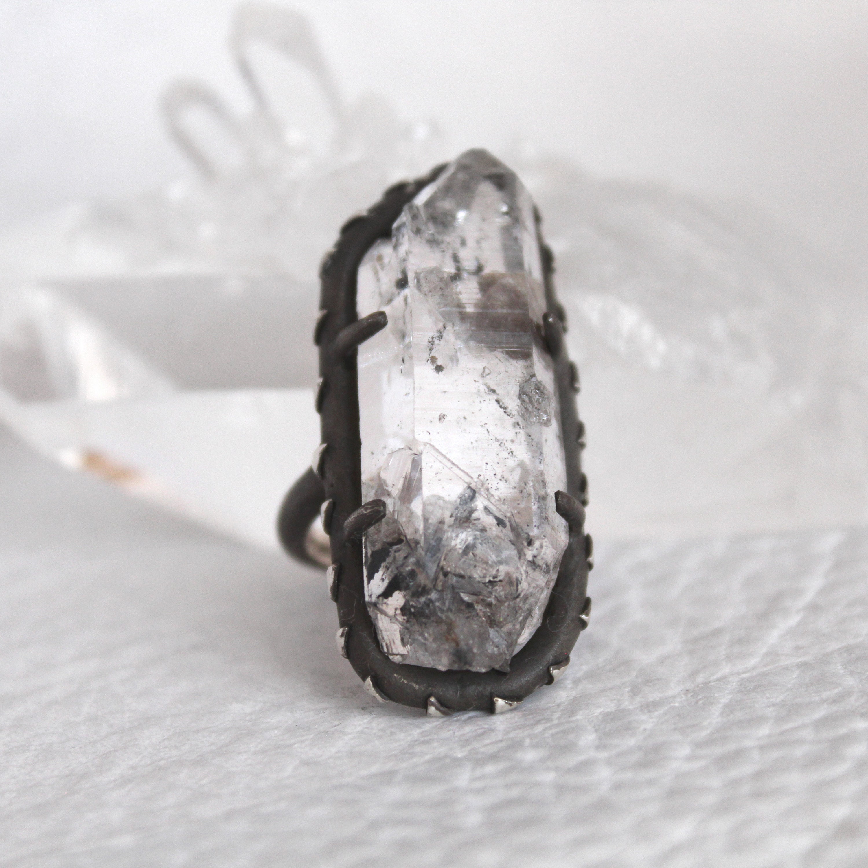 Hand Carved Guadalupe Statement Ring Tibetan Silver Adjustable