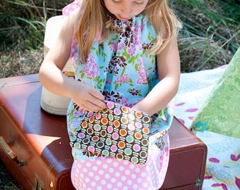 READY to SHIP! Pillowcase Dress, Riley Blake, Dainty Blossoms, Pink, Turquoise, Green, Brown, Floral