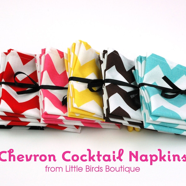 Cloth Napkins 9 inch Set of 4 Lunchbox Cocktail Child Toddler in your choice of Black Red Pink Yellow Brown or Turquoise