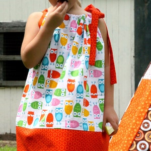 READY to SHIP! Pillowcase Dress, Tunic, Urban Zoologie, Owls, Bright Rainbow, Ann Kelle, Pastel,