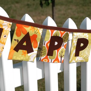 Reusable Fabric Bunting, Banner Flags, Pennant, Garland, Photography Prop, Fall Decoration, Birthday Party Decor Orange Brown image 2