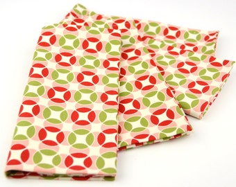 READY TO SHIP! Cloth Napkins 15 Inch Set of 4 in Vintage Modern - Hopscotch in Candy by Bonnie and Camille for Moda Fabrics
