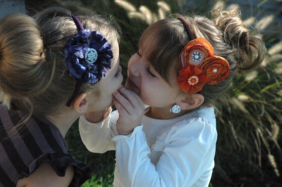 Black Flower Headband Trio, With Polk a Dot Fabric  display picture 2