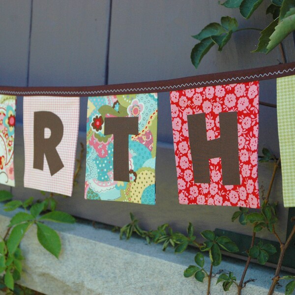 Eco-Friendly Reusable Fabric Bunting, Banner, Pennant, Flag, Garland, Photo Prop, Decoration in Moda Sophie by Chez Moi