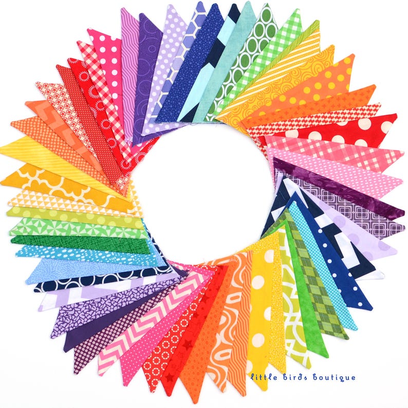 READY to SHIP! Reusable Fabric Bunting, Banner, Pennant, Flag, Garland, Photo Prop, Decoration in Rainbow Party image 7