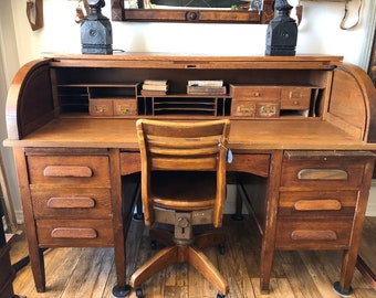 Antique Office Desk Etsy