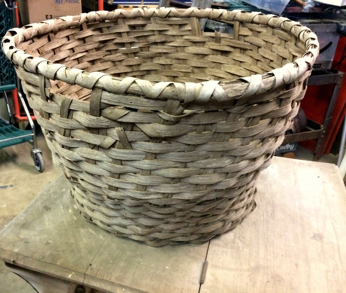 Antique Basket Splint Old Cotton Picking Basket Early Etsy