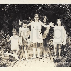 Antique Photo Girl Fairies, England Digital Download,Vintage Girls Room Wall Decor,Early 1900&#39;s, Antique Ephemera