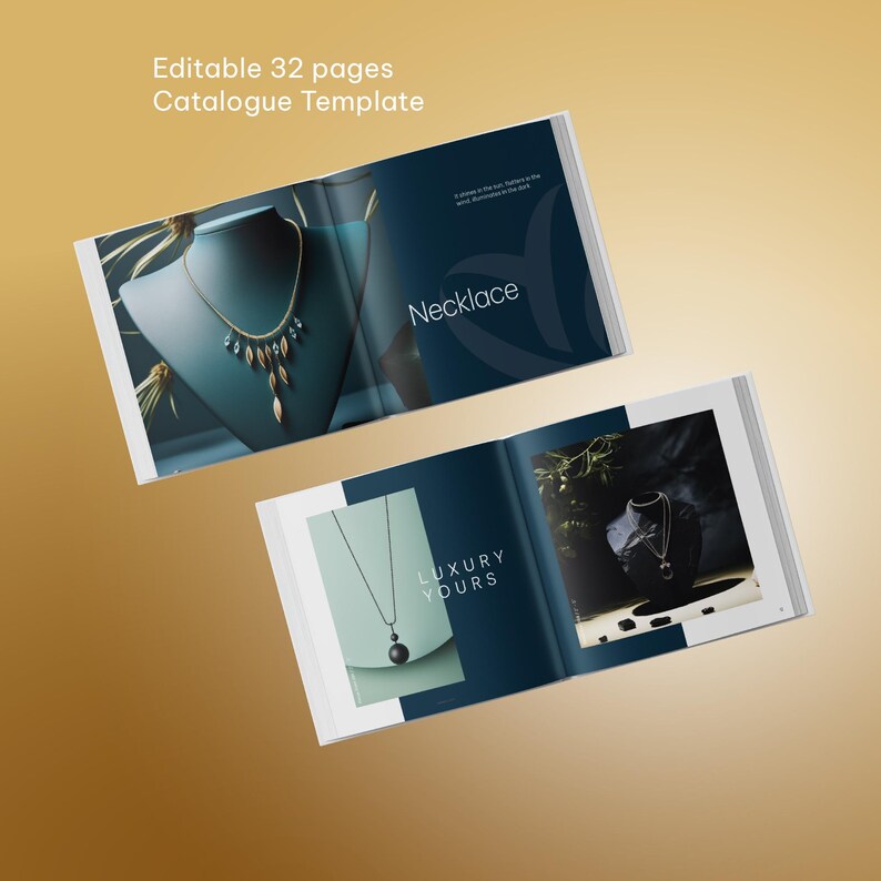 Printable Catalogue Template for Canva, Square Jewelry Product Catalog