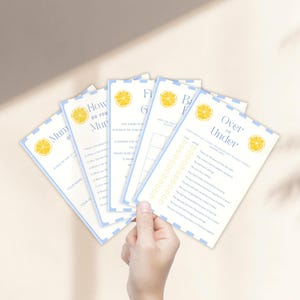 Blue Lemon Baby Shower Games | 15 Editable Canva Templates | Citrus Baby Shower Game Pack | 5x7&quot; Printables | BBS010