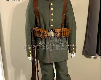 Uniforme novo, feito à mão, do Exército Alemão da Primeira Guerra Mundial, em lã - jaqueta e calça com entrega rápida.