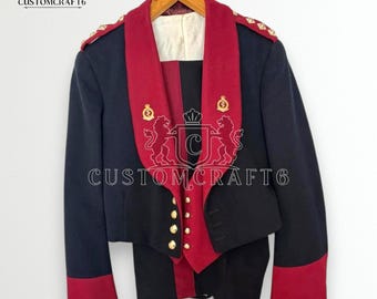 Uniforme de gala para oficiais do Corpo Médico do Exército Real: Jaqueta, colete e calça – Mistura de lã azul-marinho