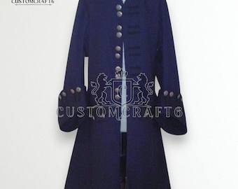 Traje teatral de pirata Jack Sparrow, casaco de lã, fantasia para palco, envio rápido.