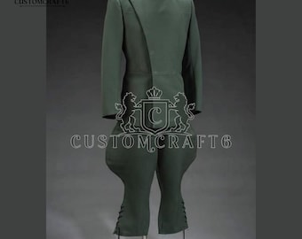 Uniforme Imperial Masculino em Lã Verde - Estilo Guerra Civil Americana