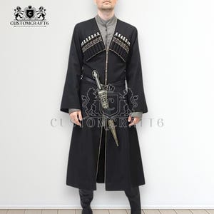 Handmade Wool Georgian Chokha Traditional Black Coat - Etsy