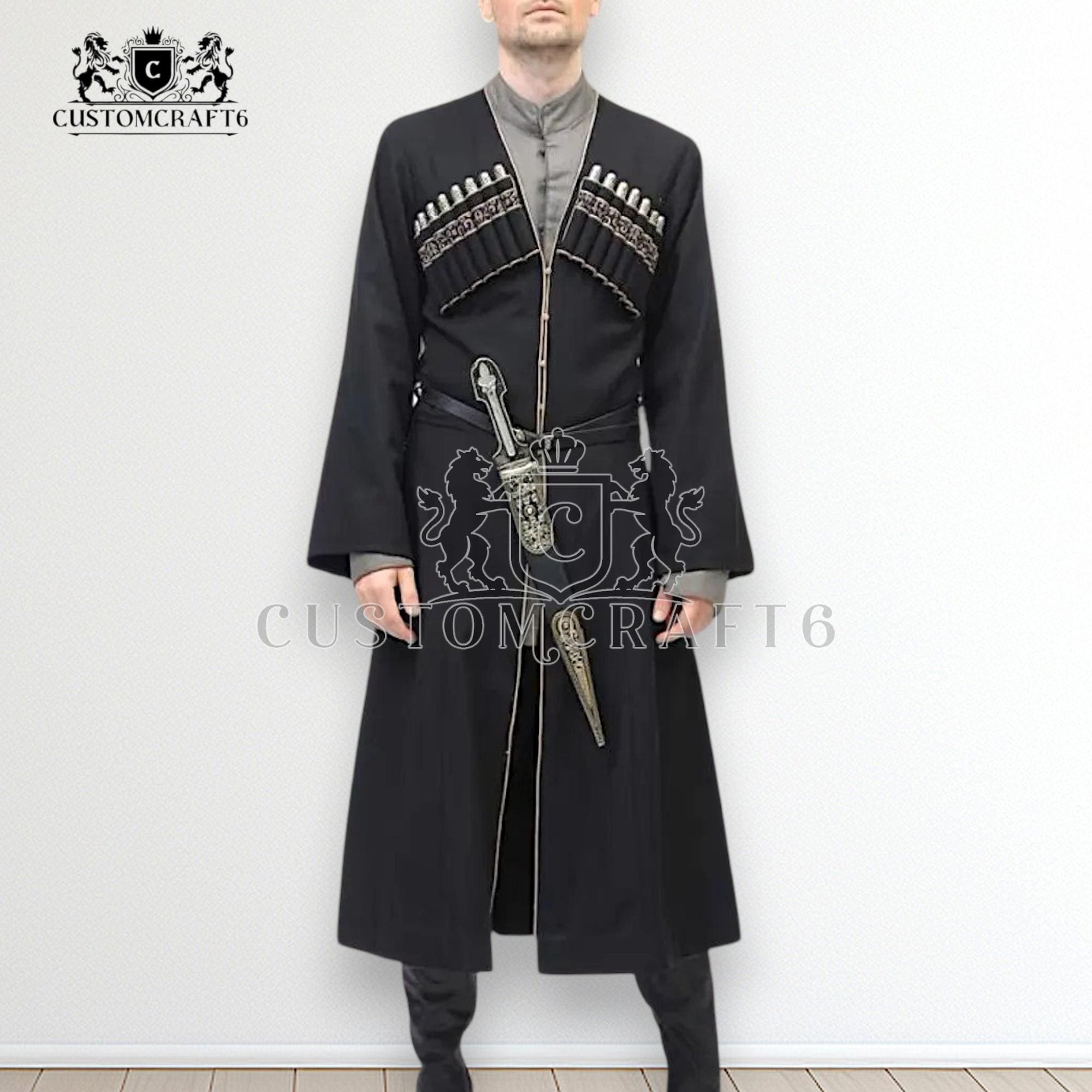 Handmade Wool Georgian Chokha Traditional Black Coat - Etsy