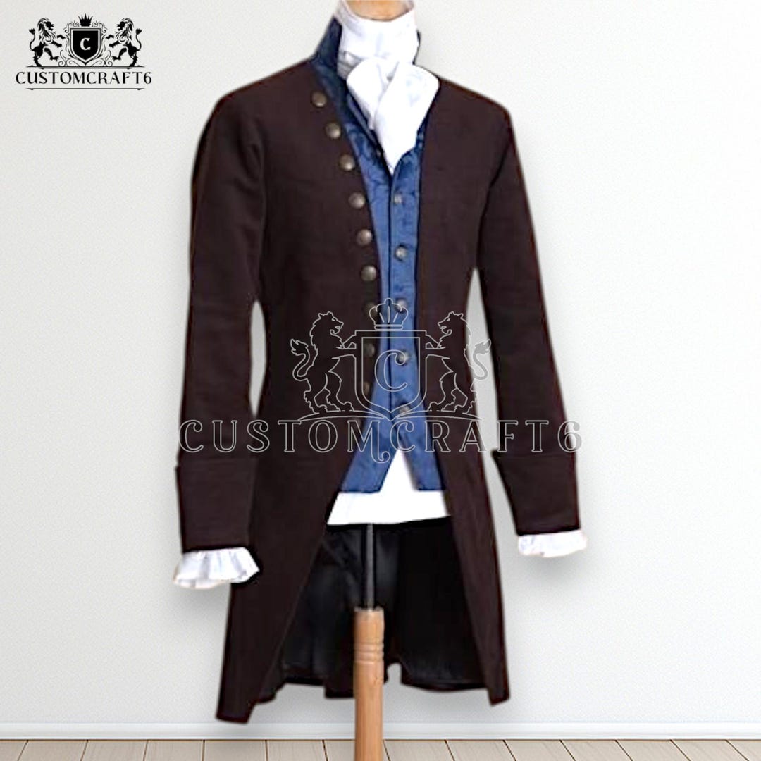 Men's Green Wool Frock Coat: 18th Century British Colonial Tailcoat - Etsy