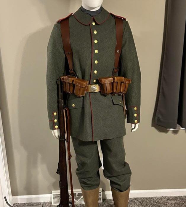 Ww1 R.kay Ww1 German Enlisted Man Uniform With Helmet And Webbing Kay Canvas