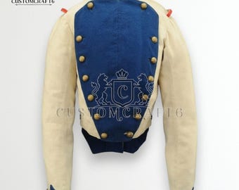 Jaqueta nova de lanceiro francês da era napoleônica | Uniforme de oficial da Guarda Imperial | Envio rápido