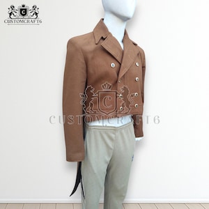 Handmade Brown Wool Regency Tailcoat 18th Century Reenactment Coat
