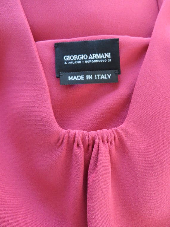 2000's Giorgio Armani Magenta Pink Fuchsia Silk C… - image 5