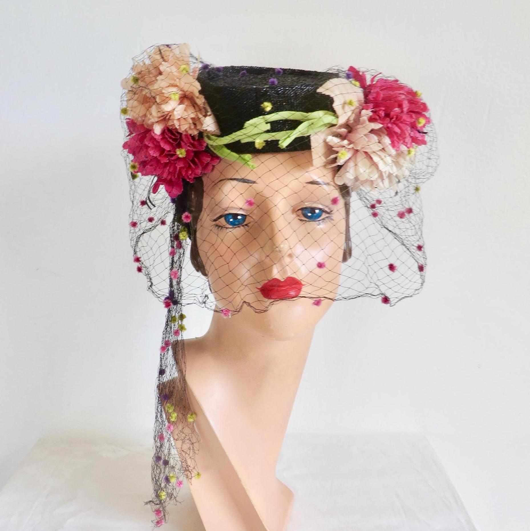 Grevi Pink Floral Feather Trimmed Pillbox Hat Pillbox Hat With Goblet Feather Flowers- Champagne main image 2
