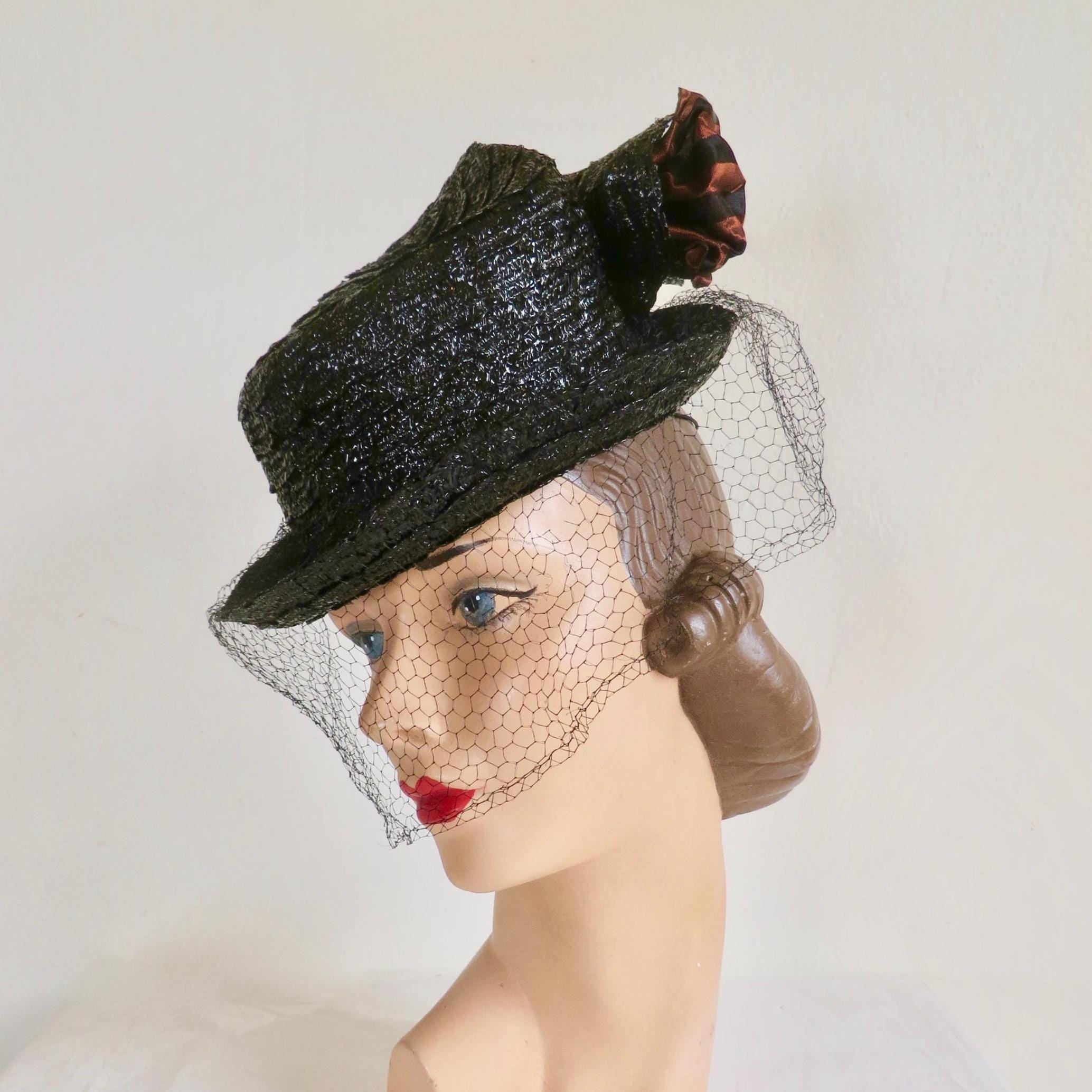 Vintage Gage Brother Black Velvet Juliette Hat display picture 2