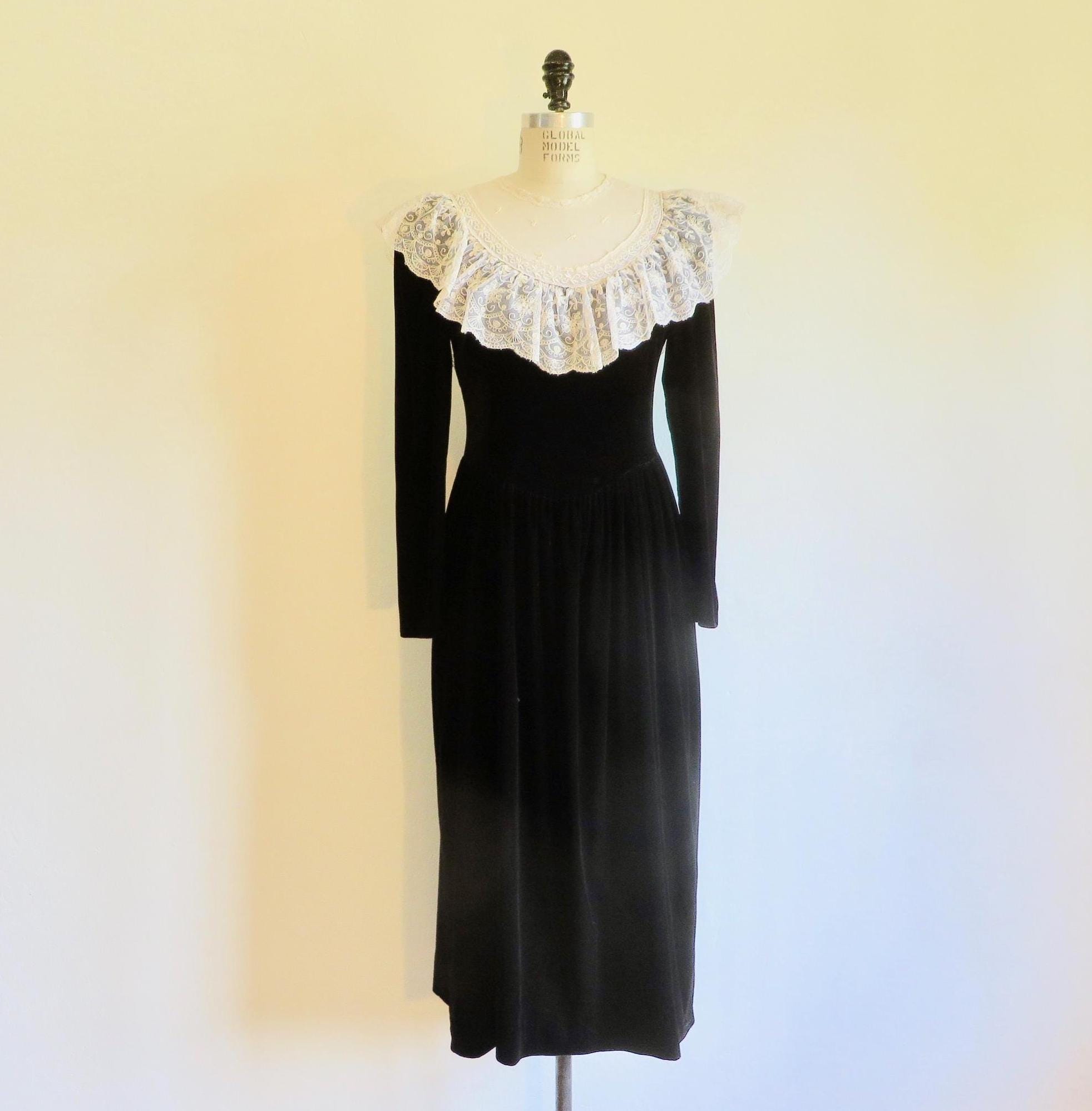 chinese dress ladies Miss Circle Olya Black and White Velvet A-Line Corset Mini Dress M main image 1