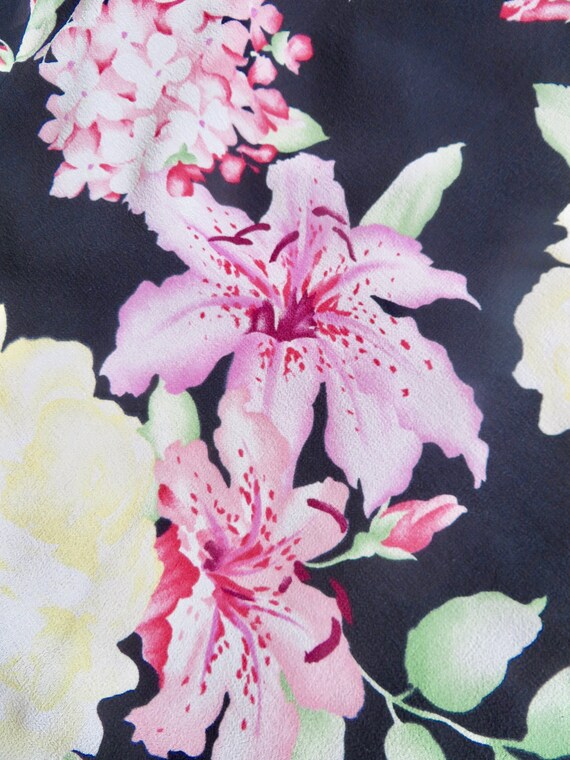Vintage 1930's Style Orchid Floral Print Silk Chi… - image 10