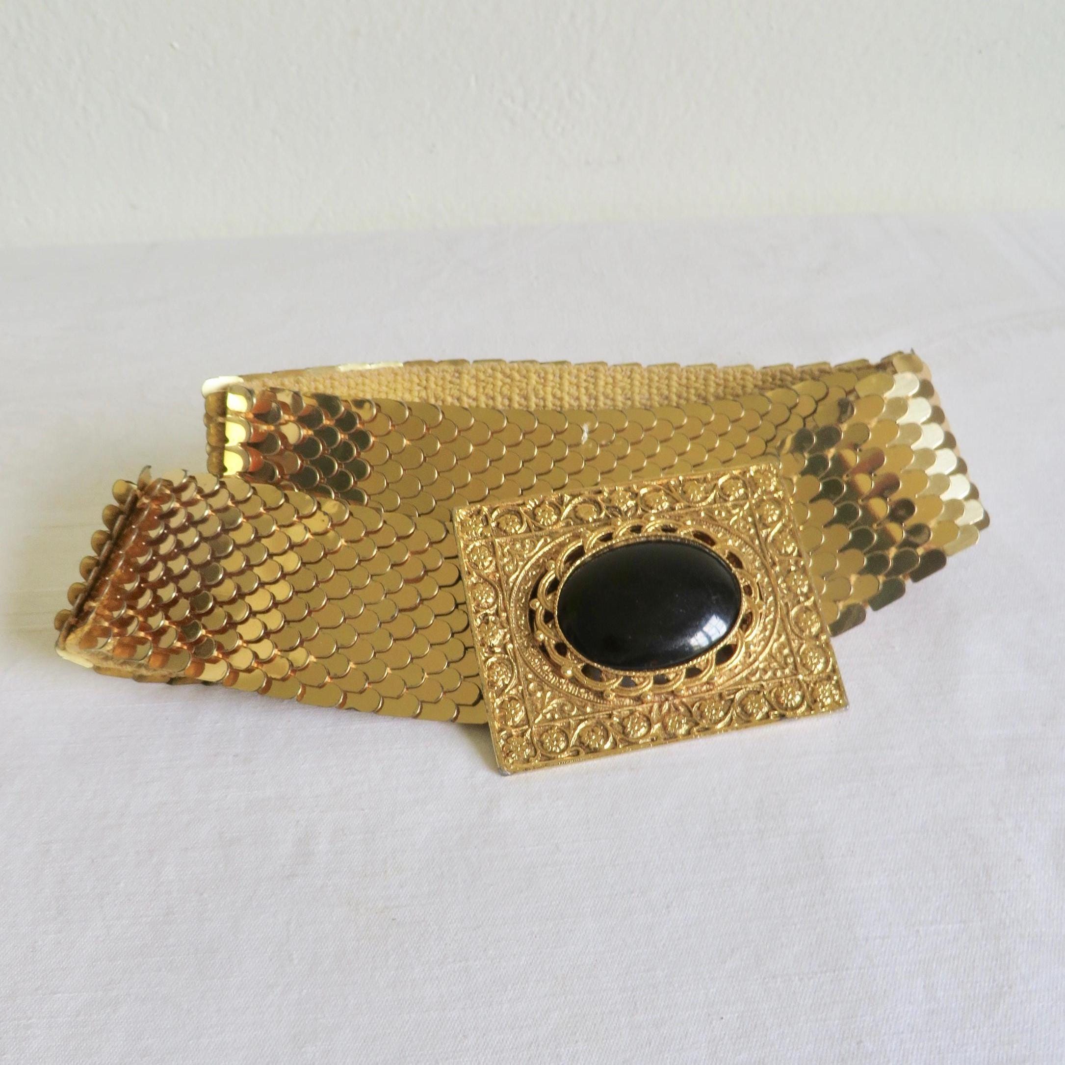 Vintage Gold Fish Scale Stretch Belt Disco Glam Mermaidcore Statement Party Vintage Gold Fish Scale Belts - Etsy Canada main image 3