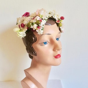 1950s Pink Floral Fascinator - Etsy display picture 3