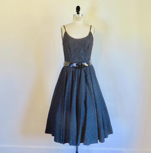 1950s Black Lace Fit and Flare Dress: Rockabilly Swing, 29" Waist - Etsy