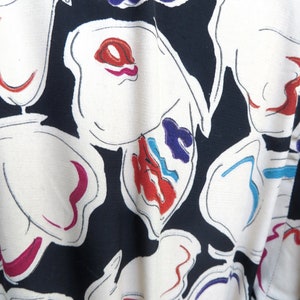 1980's Krizia Multi Color Black and White Butterfly Rayon Print Day Dress Shoulder Pads Italian Designer Medium image 9