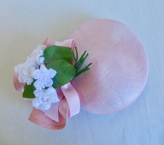 Vintage 1980's 90's Pastel Pink Straw Beret Style… - image 8