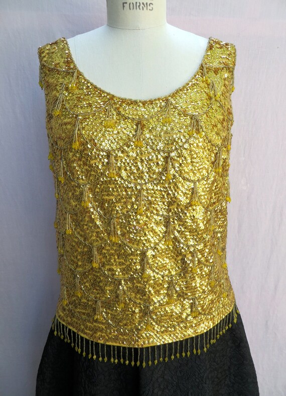 yellow sparkly top