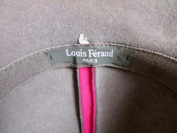1980's Louis Feraud Paris Gray Wool Felt Large Br… - image 10