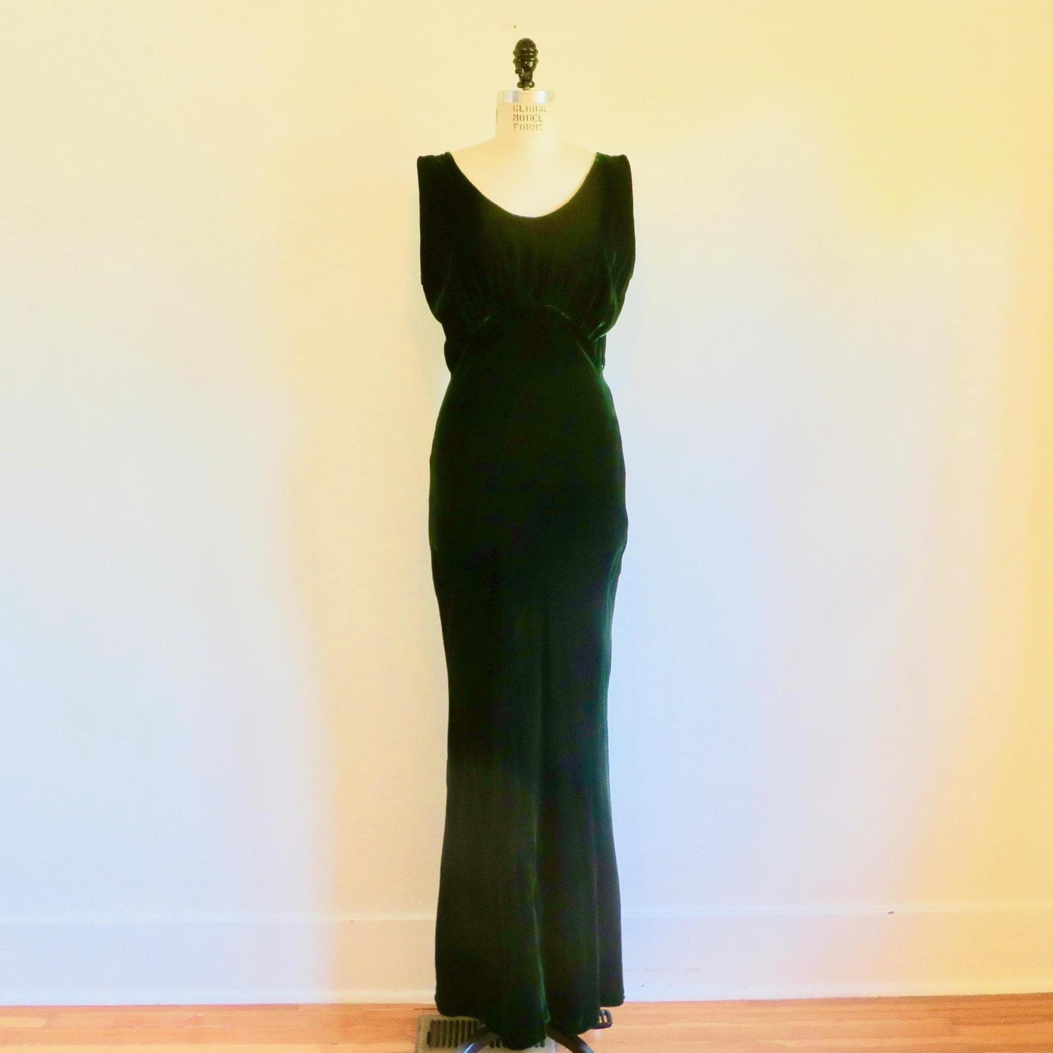 fitted lace wedding dress 1930s Burgundy Velvet Bias Cut Open Puff Sleeve Maxi Dress – Palm Beach  Vintage main image 1