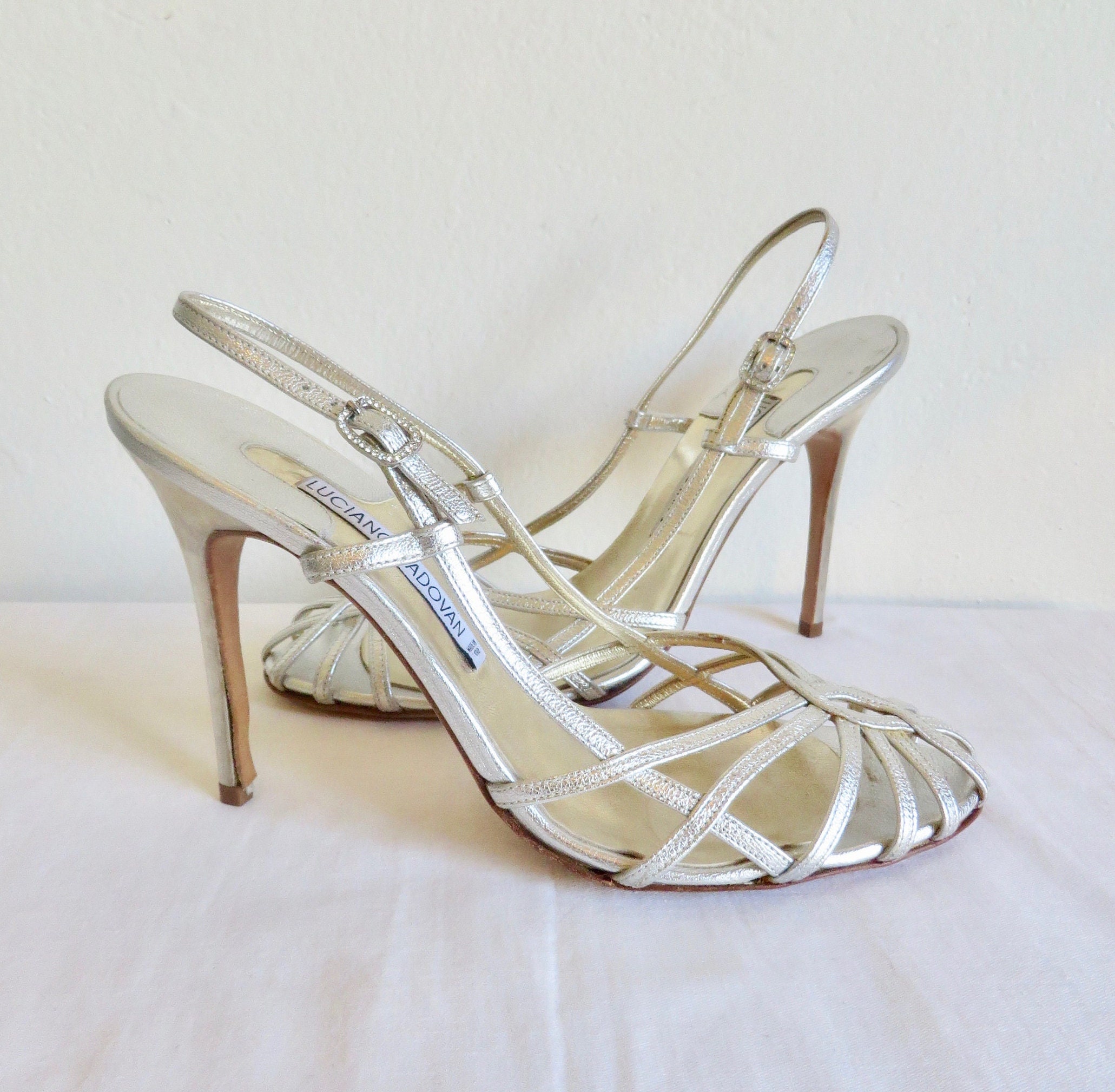 Silver Sandals Heels Etsy Australia